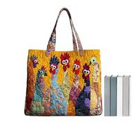 Quilted Tote Bag - Lightweight Animal Pattern Handbag for Carrying Essentials, Combining Style with Durability, Fashionable Women’s Purse for Work Travel School College Office Hospital Nursing