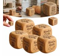 Quilter, dadi in legno a 6 facce con incisione, decorazione per la stanza da cucito, per trapuntare e amanti del cucito, per superare le trapuntature (5 pezzi)