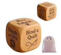 Quilter's Decision Dice, divertente strumento di cucito fatto a mano, in legno, 6 facce, per trapuntare, 6 attività divertenti, ogni lato suggerisce un lavoro per trapunte, dadi artigianali incisi al