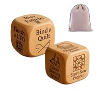 Quilter's Decision Dice, divertente strumento di cucito fatto a mano, in legno, 6 facce, per trapuntare, 6 attività divertenti, ogni lato suggerisce un lavoro per trapunte, dadi artigianali incisi al