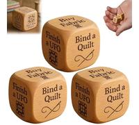 Quilter's Dice, Handmade Wooden Quilting Decision Dice with 6 Engraved Sewing Tasks, Creative Tool for Quilting Projects, Fun Sewing Tool for Quilters & Crafters (3PCS)