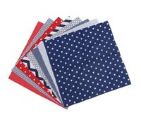 Quilting Cloth Quilting Fabric Sewing Fabric Soft Breathable Skin Friendly Cotton Material for DIY Craft Clothes 50x50cm 8pcs (Blu Rosso)