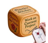 Quilting Decision Dice - Handmade Engraved Fun Dice for Creative Tasks, Inspiring Ideas with Random Selector, Craft Supplies for Beginner Artists Women Stitchers, Wood, Travel Workshop Home Classes