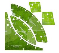 Quilting Gauge Tools - Sewing Templates | Reusable Acrylic Pattern Ruler, 5x Wedding Ring Set for Crafting, Stencil Kit, DIY Fabric Cutting Guide, Tailor Supply