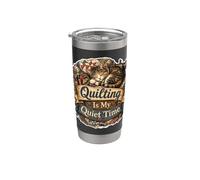 Quilting Is My Quiet Time gatto patchwork Bicchiere termico in acciaio inox doppia parete