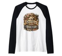 Quilting Is My Quiet Time Gatto Patchwork Maglia con Maniche Raglan