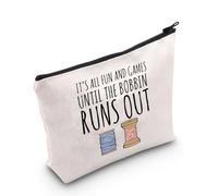 Quilting Makeup Bag Quilt Lover Gifts It's All Fun and Games Until Runs Out Quilter Gift, Runsout Regno Unito