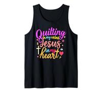 Quilting nelle Mie Vene Gesù nel Mio Cuore Bibbia Quilter Cucito Canotta