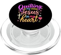 Quilting Nelle Mie Vene Gesù Nel Mio Cuore Bibbia Quilter Cucito PopSockets PopGrip per MagSafe