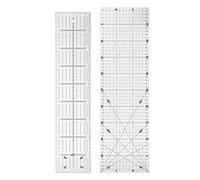 Quilting Ruler Set 2Pcs | Multi - Function Sewing & Craft Measuring Tool | Transparent Plastic Ruler for Accurate Cutting/Drawing/Drafting | 50x15cm & 10x45cm Grid Scales