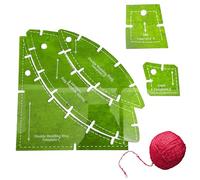 Quilting Templates - 7.8x7.8in Acrylic Quilting Ruler Templates, Double Wedding Ring Set Pattern Tools, Multifunctional Portable Sewing Craft Kit | Clearpatchwork Gauge Set For Quilt Cuttingstitchin