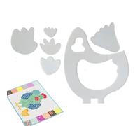 Quilting Templates For Cutting Patterns - 7.87 Inches, Chicken Quilting Template Set, Acrylic Craft Tools | Beginner Quiltiing Supplies, For Cushions Place Mats Family Activities Parties