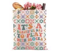 Quilting Tote Bag Per Quilters Regalo I Still Play With Blockss Trapunta Regalo Quilting Amante Regali Riutilizzabile Shopping Bag, Play Withblocks Tote Bag 3, large