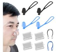 Quiltique 2 clip per naso in silicone, comode ed ecologiche per evitare che l'acqua entri nel naso durante il nuoto. (Colore: nero, blu), 22342598