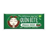 QUIN BITE Choco Mint - Barretta di frutta e noci cruda - 12 bars (12x30g); QUIN BITE - La deliziosa barretta crudista!