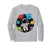 Quindicesimo Compleanno Astronauta Pianeti 15 ° Carino Spazio Maglia a Manica