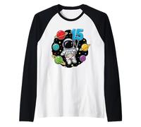 Quindicesimo Compleanno Astronauta Pianeti 15 ° Carino Spazio Maglia con Maniche Raglan