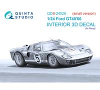 Quinta Studio 1/24 Ford GT40 Mark II '66 Interno stampato in 3D (Meng)...