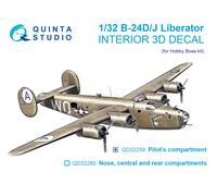 Quinta Studio 1/32 B-24D/J Liberator Scomparto pilota 3D-Interior Hobby Boss