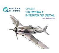 Quinta Studio 1/32 FW 190A-4 Interni stampati in 3D e colorati (Zoukei Mura SWS)