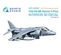 Quinta Studio 1/48 AV-8B Harrier II Plus Interno stampato in 3D (UMa) + parti 3D