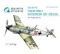 Quinta Studio 1/48 Bf 109E-1 Interno stampato in 3D e colorato su carta...
