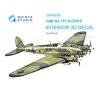 Quinta Studio 1/48 He 111H-3/H-6 interni stampati in 3D e colorati (ICM)