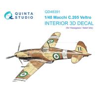 Quinta Studio 1/48 Macchi C.205 Veltro Interni stampati in 3D (Hasegawa/Italeri)