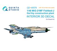 Quinta Studio 1/48 MiG-21MF Fishbed-J (impianto di Gorkiy) 3D-Interior...