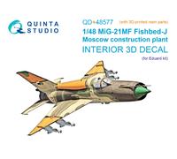 Quinta Studio 1/48 MiG-21MF Fishbed-J (impianto di Mosca) 3D-Interior...