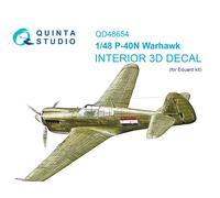 Quinta Studio 1/48 P-40N Warhawk interno stampato in 3D e colorato (Eduard)