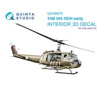 Quinta Studio 1/48 UH-1D/H primi interni stampati in 3D e colorati (Kitty Hawk)