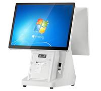 QuinteZhenTially Registratore Cassa Pos all-in-One,Registratore Cassa Touchscreen Doppio Schermo,Risoluzione 1366 X 768,Wi-Fi Integrato,per Centri Commerciali,Ristoranti,Bar Altri Locali 80mmprinter