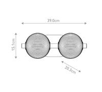 Quintiesse Applique a LED PALMAS oro/grigio fumo Larghezza 39 cm a 2 luci IP44 Quintiesse