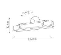 Quintiesse Applique a LED VALISE, nero/ottone anticato, 50 cm in similpelle Quintiesse