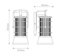 Quintiesse Applique da esterno RIVAMAR, altezza 34 cm, nero/oro, IP44 E27 Quintiesse