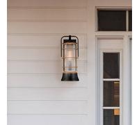 Quintiesse Applique da esterno RIVAMAR, altezza 41 cm, nero/oro, IP44 E27 Quintiesse