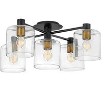 Quintiesse Axel lampada da soffitto 5x60 W nero-ottone QN-AXEL5-BK