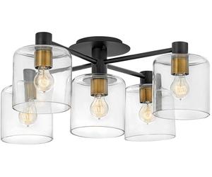 Quintiesse Axel lampada da soffitto 5x60 W nero-ottone QN-AXEL5-BK