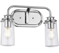Quintiesse Braelyn lampada da parete 2x40 W cromo-trasparente QN-BRAELYN2-PC
