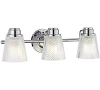 Quintiesse Hudson lampada da parete 3x3 W cromo-trasparente QN-HUDSON3-BATH