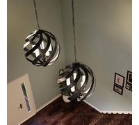 Quintiesse Lampada a sospensione Blacksmith, Ø 66 cm, nera, a 5 luci, IP44 Quintiesse