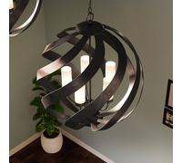 Quintiesse Lampada a sospensione da esterno Blacksmith, Ø 66 cm, nero, a 5 luci Quintiesse