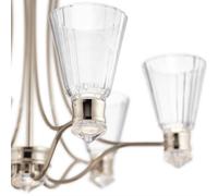 Quintiesse Lampada a sospensione Kayva LED, IP44, a 6 luci, nichel lucido Quintiesse