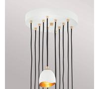Quintiesse Lampada a sospensione Nula, bianco conchiglia/oro, 12 luci Quintiesse