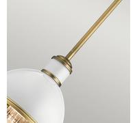 Quintiesse Lampada a sospensione Tollis, ottone/bianco, 1 luce, Ø 20,4 cm Quintiesse