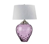 Quintiesse Lampada da tavolo Samara, Ø 51 cm, rosa, tessuto, vetro, a 2 luci Quintiesse
