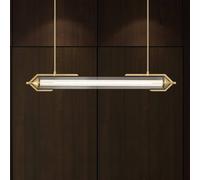 Quintiesse Lampada LED a sospensione a sospensione ESPADA, oro spazzolato, 122 cm, Quintiesse