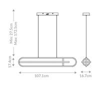Quintiesse Lampada LED a sospensione DENMARK, nero opaco, lunghezza 107 cm, metallo Quintiesse