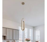 Quintiesse Lampada LED a sospensione DENMARK, oro spazzolato, Ø 21 cm, metallo Quintiesse